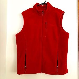 L.L. Bean Men's Large Polar Tech Pocket Full-Zip Fleece Vest Sleeveless Orange